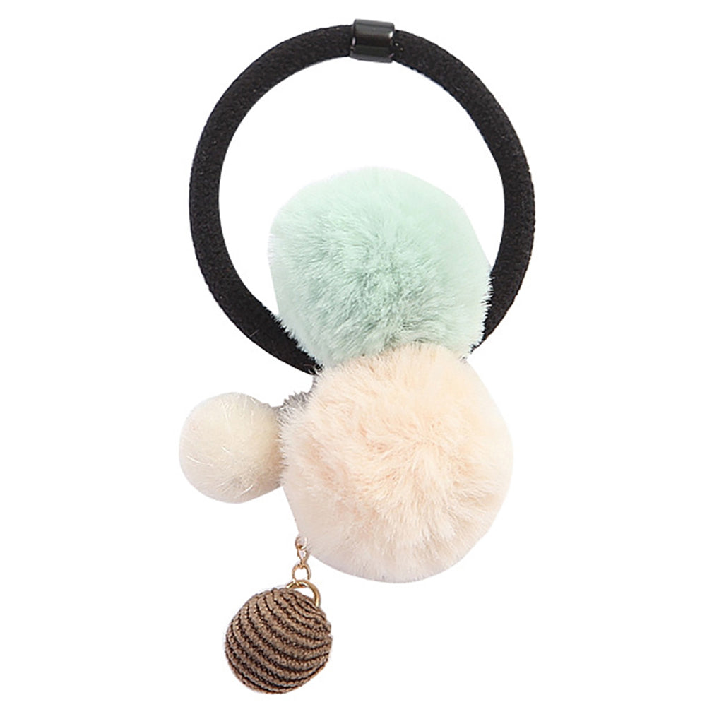 Women Girls Fashion Plush Ball Elastic Hair Ties Band Rope Ponytail Holder