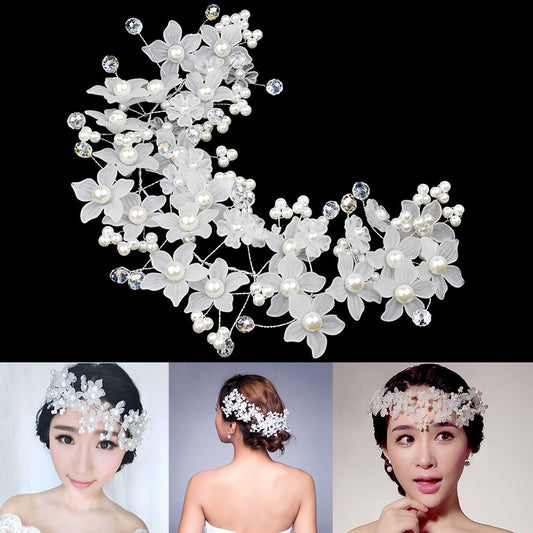 Fashion Faux Pearl Flower Headwear Women Bridal Wedding Party Hair Accessories