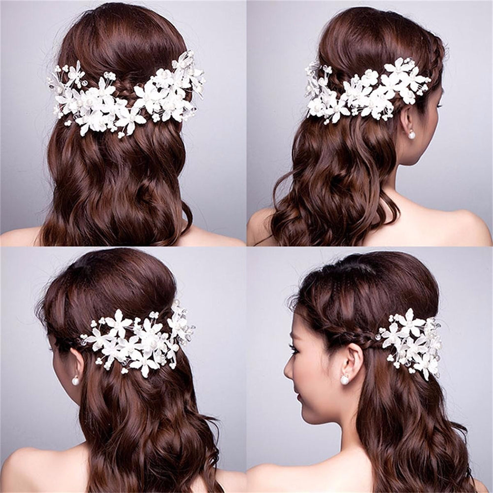 Fashion Faux Pearl Flower Headwear Women Bridal Wedding Party Hair Accessories