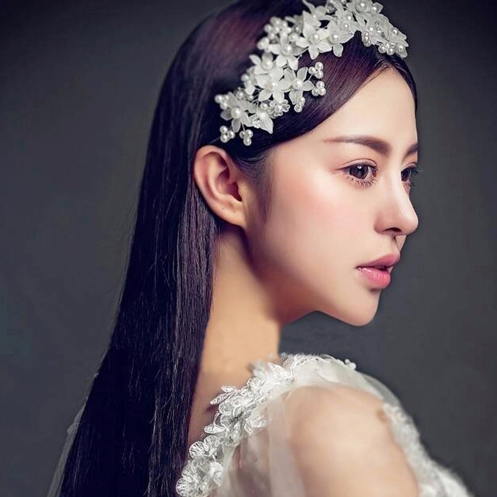 Fashion Faux Pearl Flower Headwear Women Bridal Wedding Party Hair Accessories