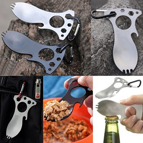 5 in 1 Pocket EDC Screwdriver Bottle Opener Spoon Survival Kit Camping Gear