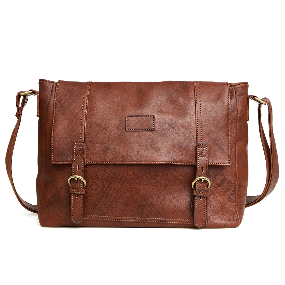 Male Genuine Leather Bag Casual Handbags Vintage Cowhide Briefcase Shoulder Business Bags