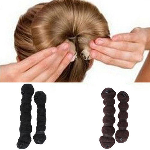 2Pcs/Set Fashion Hair Styling Elegant Magic Style Bun Makers Hairstyle Updo DIY