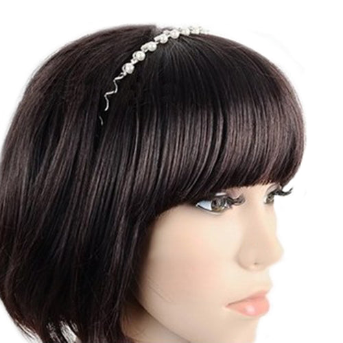 Korean Fashion Rhinestone Faux Pearl Wave Pattern Hairpin Hair Band Headband