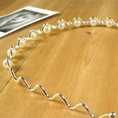 Korean Fashion Rhinestone Faux Pearl Wave Pattern Hairpin Hair Band Headband