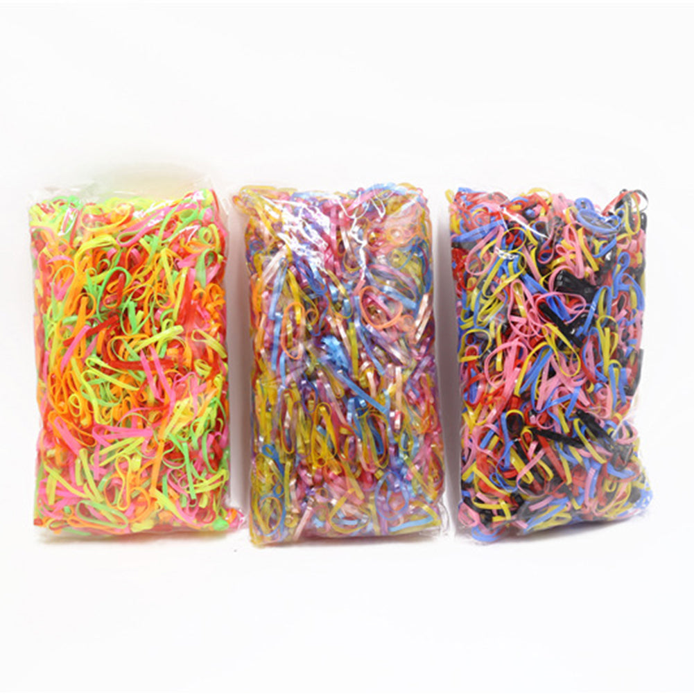 2000Pcs Mix Color Baby Girl's TPU Rubber Hair Bands Holders Elastics Tie Gum