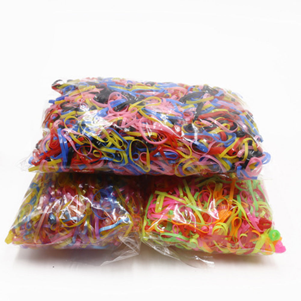 2000Pcs Mix Color Baby Girl's TPU Rubber Hair Bands Holders Elastics Tie Gum