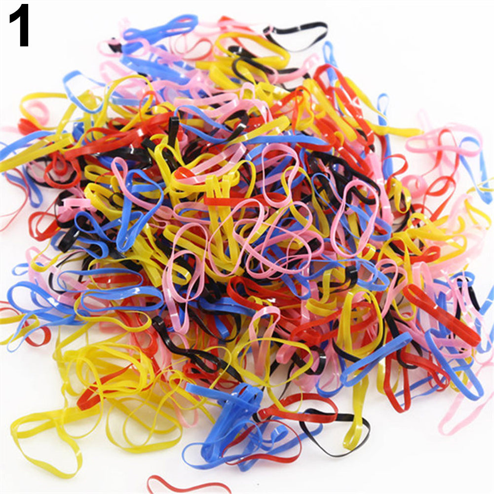 2000Pcs Mix Color Baby Girl's TPU Rubber Hair Bands Holders Elastics Tie Gum