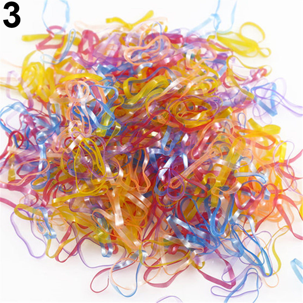 2000Pcs Mix Color Baby Girl's TPU Rubber Hair Bands Holders Elastics Tie Gum