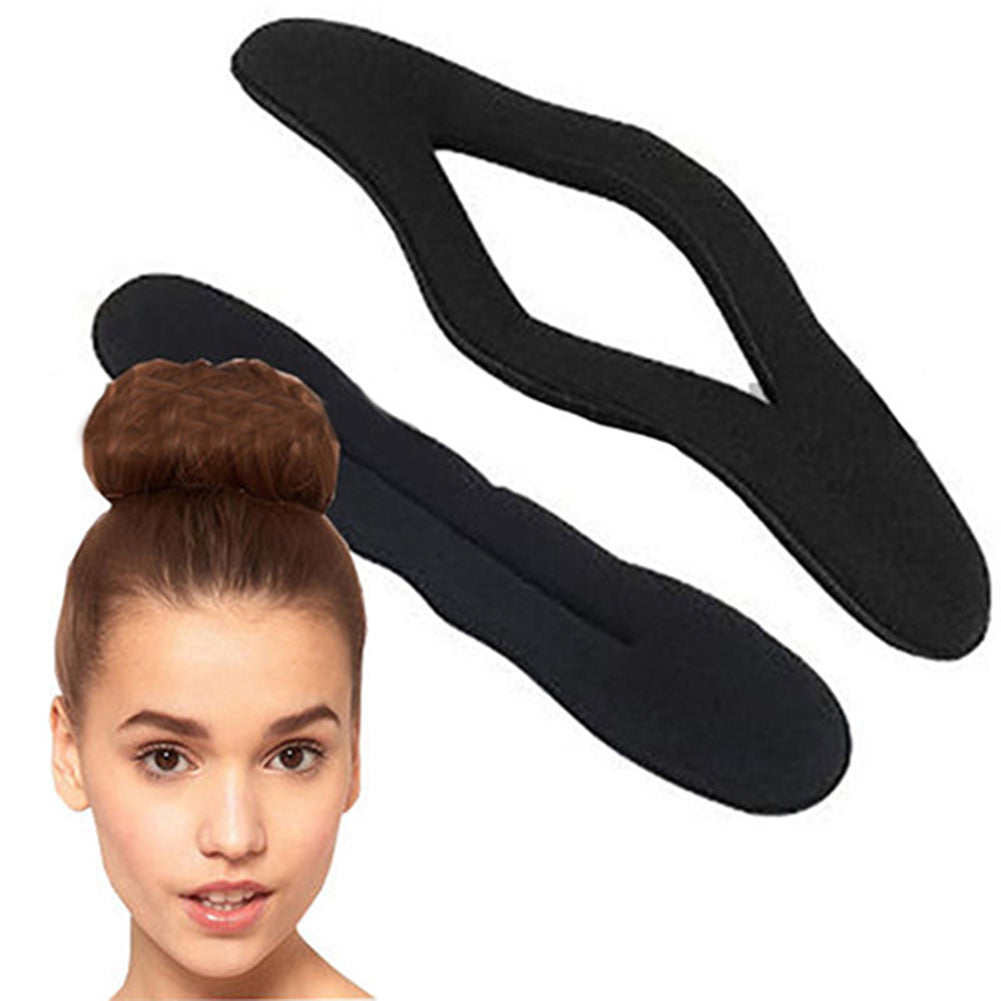 2Pcs Magic Sponge Clip Foam Donut Hair Styling Bun Curler Tool Maker Ring Twist