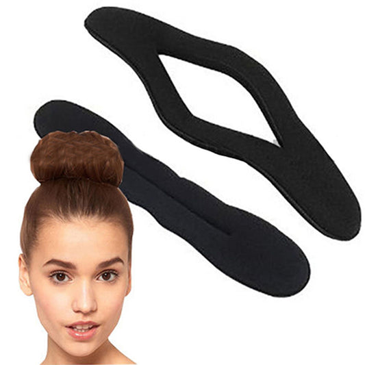 2Pcs Magic Sponge Clip Foam Donut Hair Styling Bun Curler Tool Maker Ring Twist