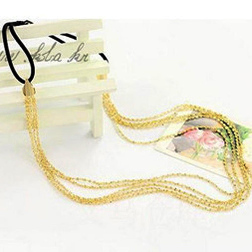Multilayer Metallic Chain Elastic Band Hair Band Headband Women Hoop Headpiece