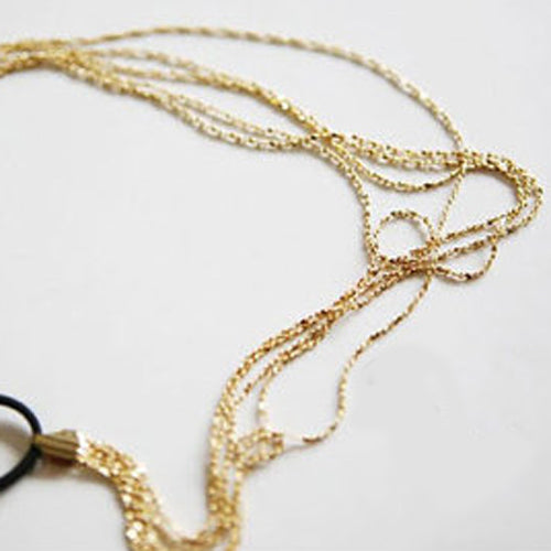 Multilayer Metallic Chain Elastic Band Hair Band Headband Women Hoop Headpiece