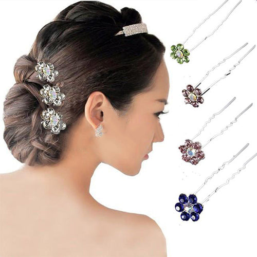 20Pcs Rhinestone Flower Bridal Wedding Party Hair Clip Hairpin Hair Accessories