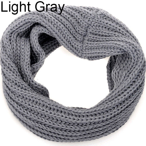 Fashion Unisex Winter Warm Infinity Circle Cable Knit Cowl Neck Long Scarf Shawl