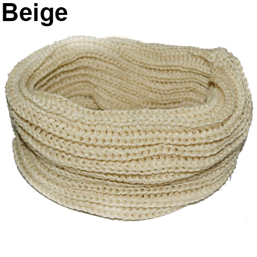 Fashion Unisex Winter Warm Infinity Circle Cable Knit Cowl Neck Long Scarf Shawl