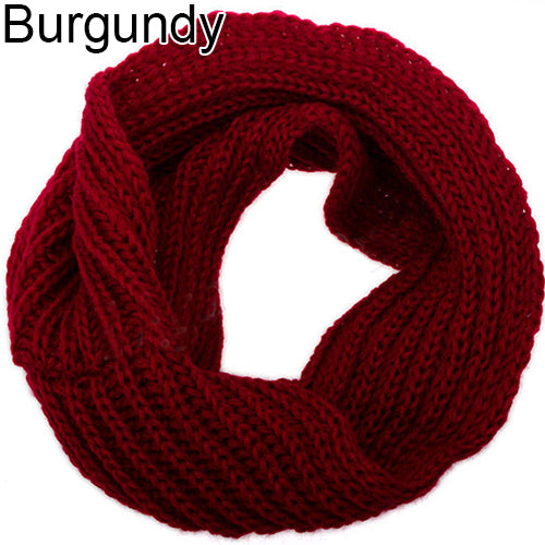 Fashion Unisex Winter Warm Infinity Circle Cable Knit Cowl Neck Long Scarf Shawl