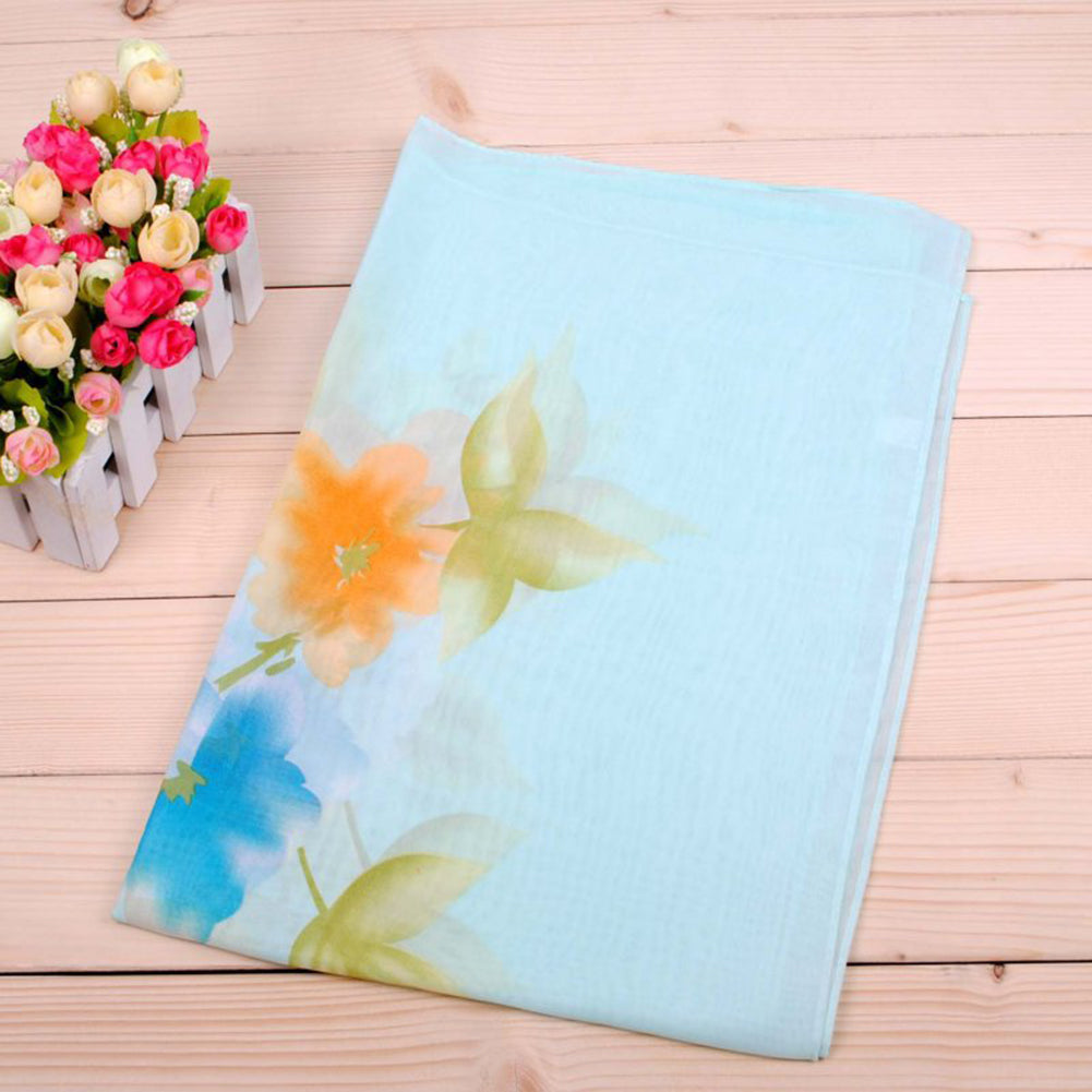 Peony Flower Women Fashion Long Cover Chiffon Wrap Autumn Scarf Xmas Gift