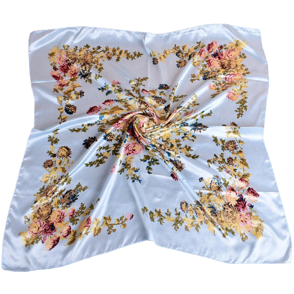Fashion Peony Flower Autumn Winter Women Square Scarf Neck Cover 90x90cm