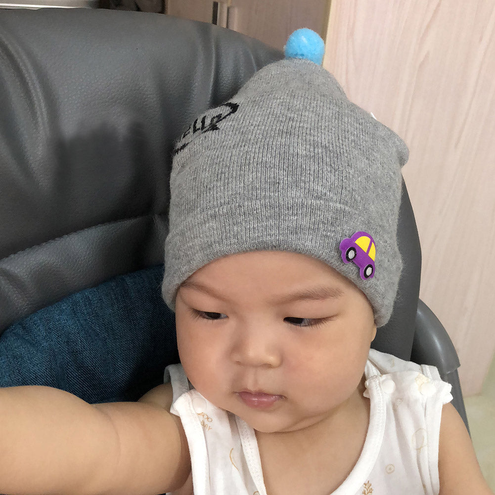 Baby Toddler Kids Boy Girl Autumn Knitted Ball Car Decor Beanie Warm Hat Cap