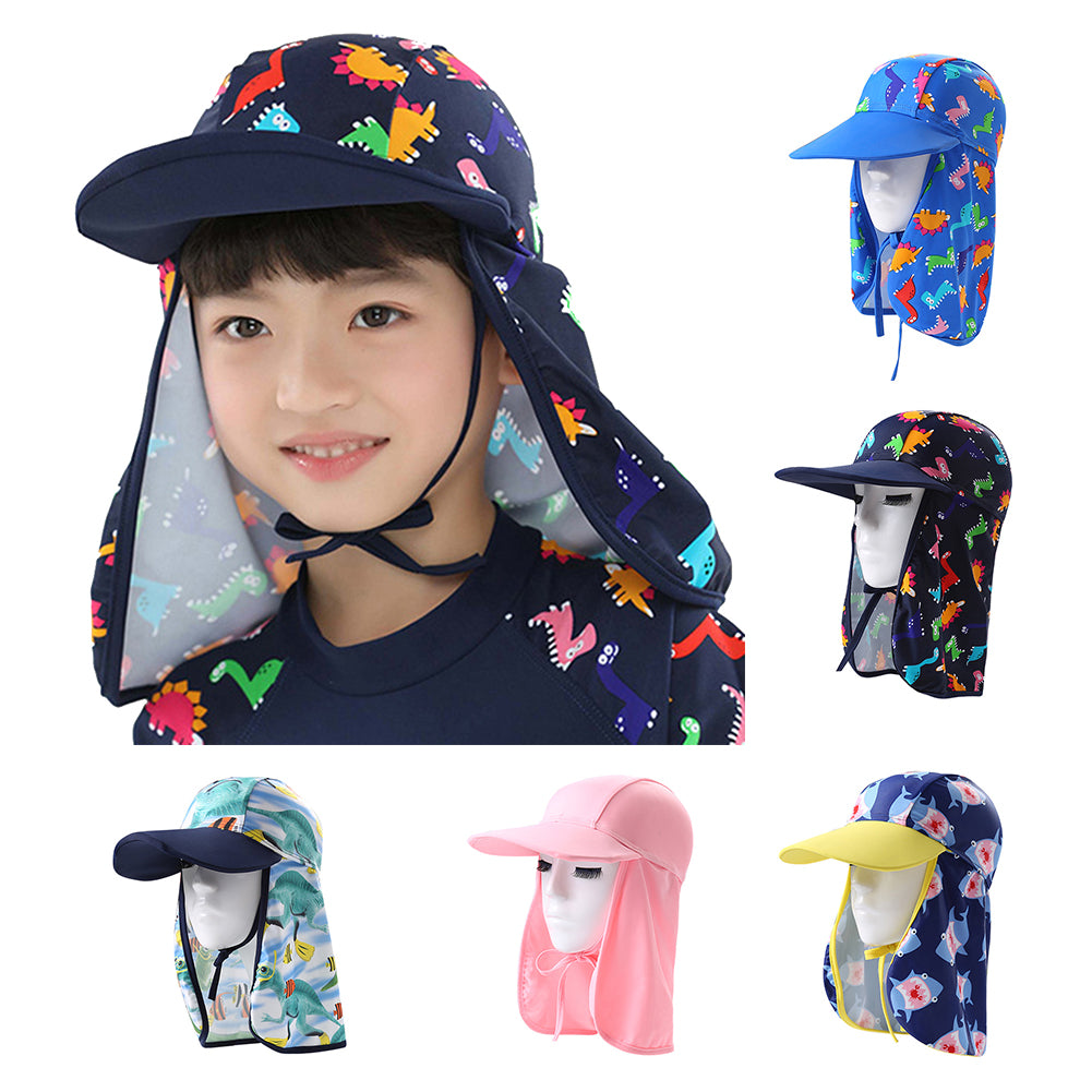 Children Boys Girls Cartoon Animal Sun Hat Kids Outdoor Vacation Beach Flap Cap