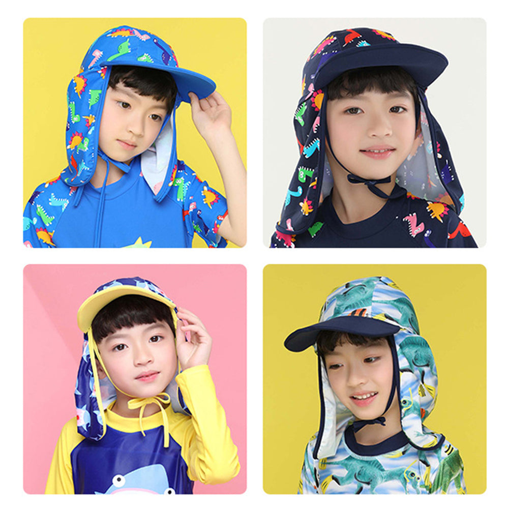 Children Boys Girls Cartoon Animal Sun Hat Kids Outdoor Vacation Beach Flap Cap