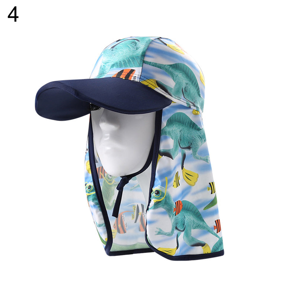 Children Boys Girls Cartoon Animal Sun Hat Kids Outdoor Vacation Beach Flap Cap