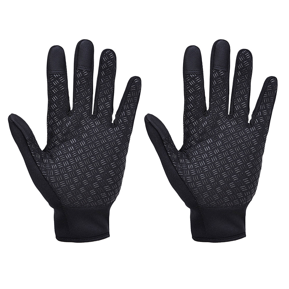 Unisex Full Finger Non-slip Waterproof Touch Screen Fleece Cycling Zipper Gloves
