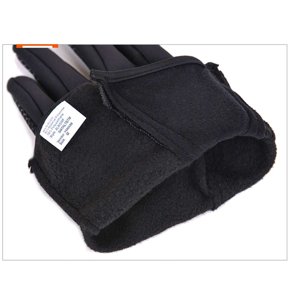 Unisex Full Finger Non-slip Waterproof Touch Screen Fleece Cycling Zipper Gloves