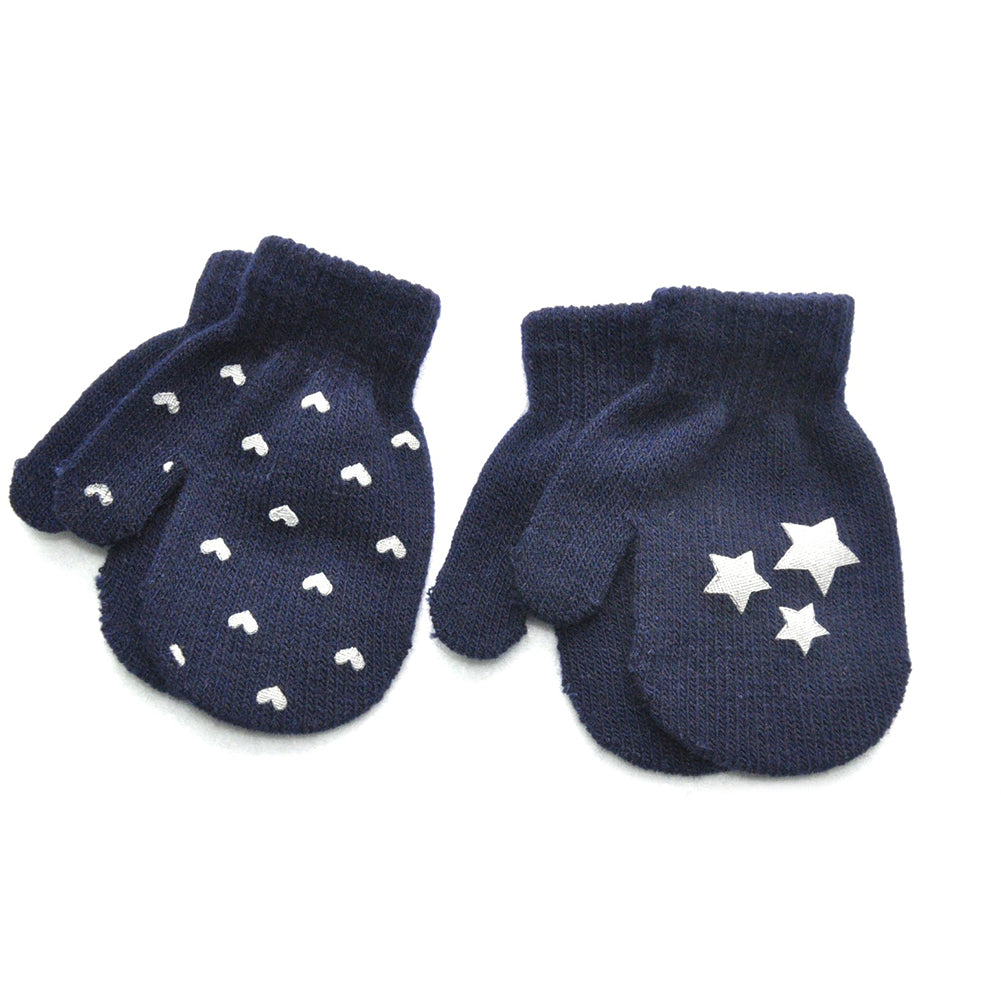 Baby Kid Star Heart Pattern Fashion Gloves Boys Girls Winter Warm Knitted Mitten