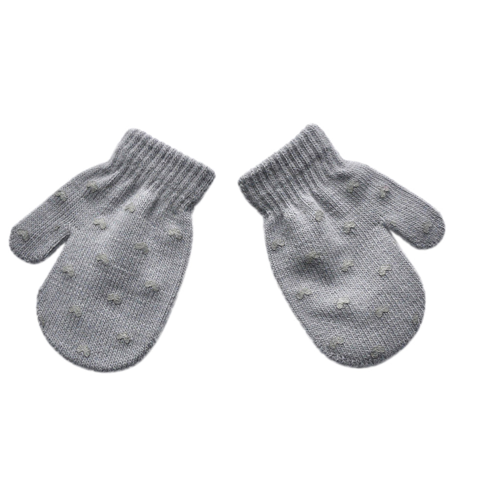Baby Kid Star Heart Pattern Fashion Gloves Boys Girls Winter Warm Knitted Mitten