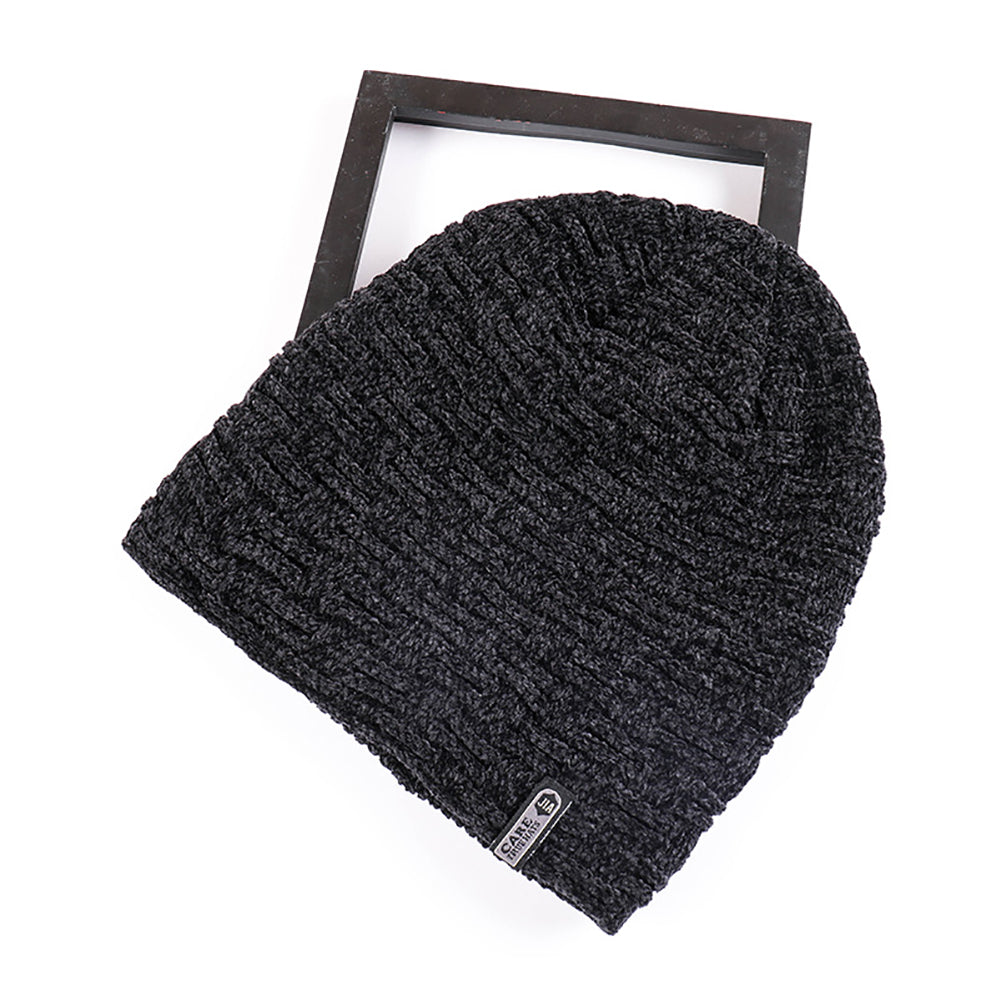 Winter Outdoor Men Beanie Knitted Cap Fashion Solid Color Warm Keeper Skull Hat