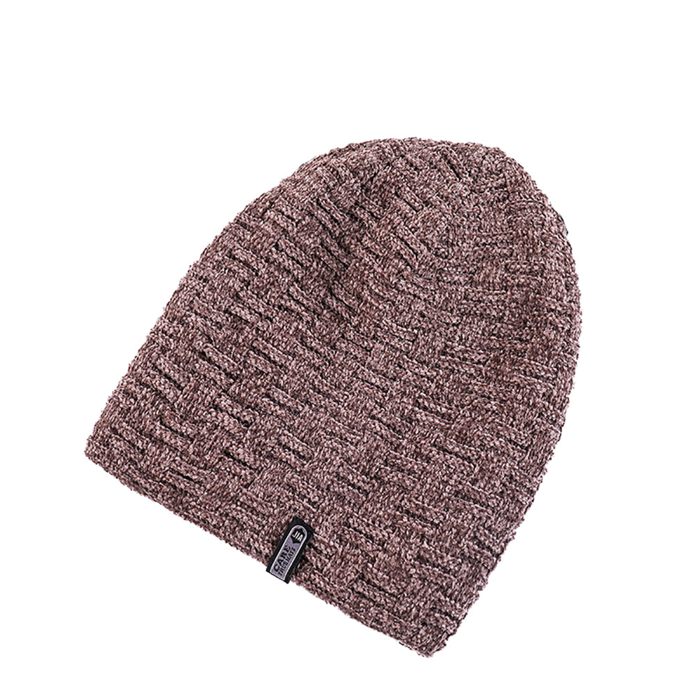 Winter Outdoor Men Beanie Knitted Cap Fashion Solid Color Warm Keeper Skull Hat