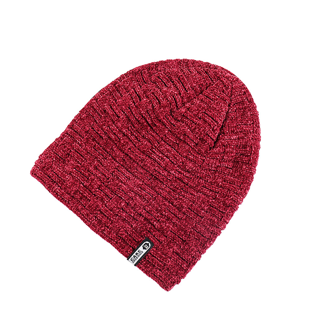 Winter Outdoor Men Beanie Knitted Cap Fashion Solid Color Warm Keeper Skull Hat