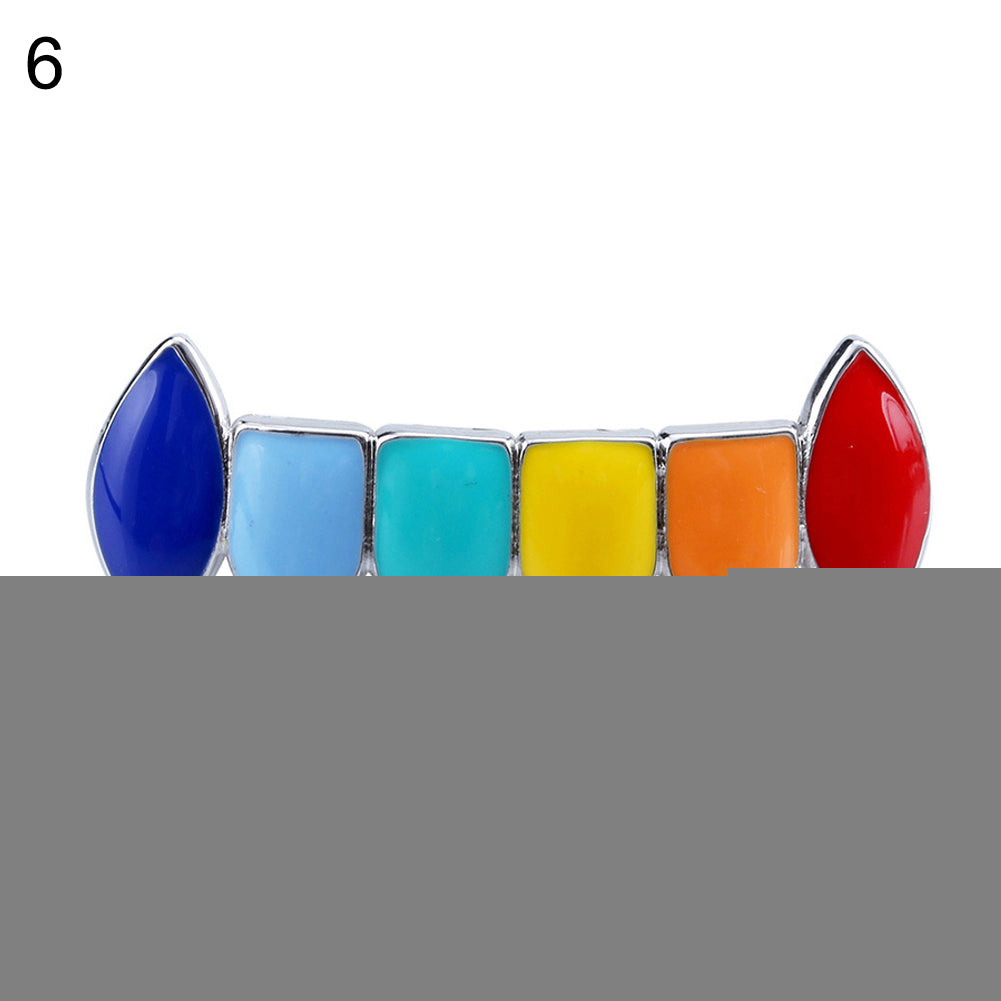 Fashion Rainbow Hip Hop Top/Bottom Teeth Cap Grills Grillz Rapper Mouth Jewelry