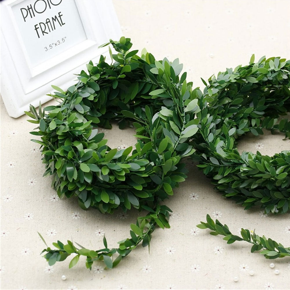 Artificial Green Leaves Hairband Vine Wreath DIY Rattan Hair Decor Headband