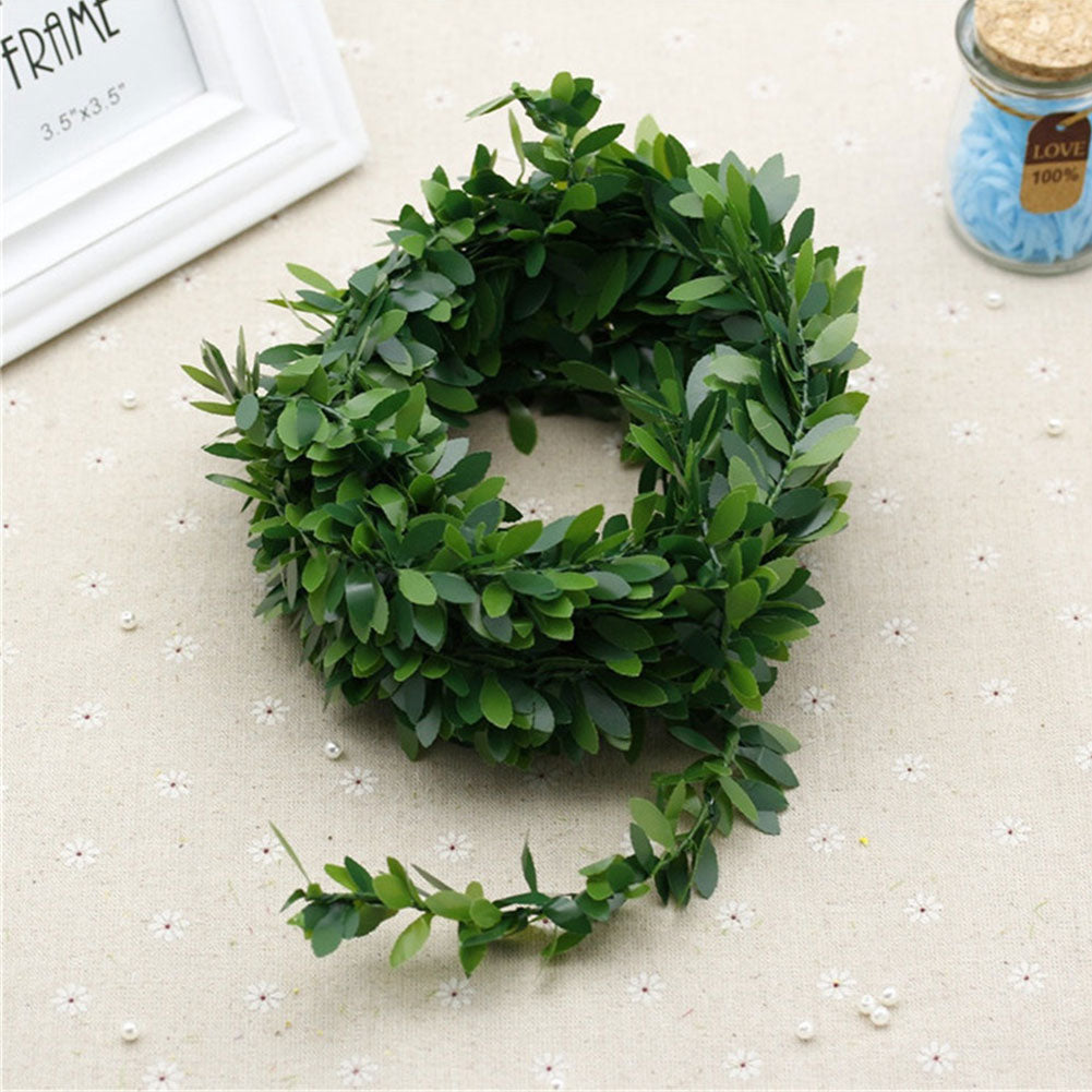 Artificial Green Leaves Hairband Vine Wreath DIY Rattan Hair Decor Headband