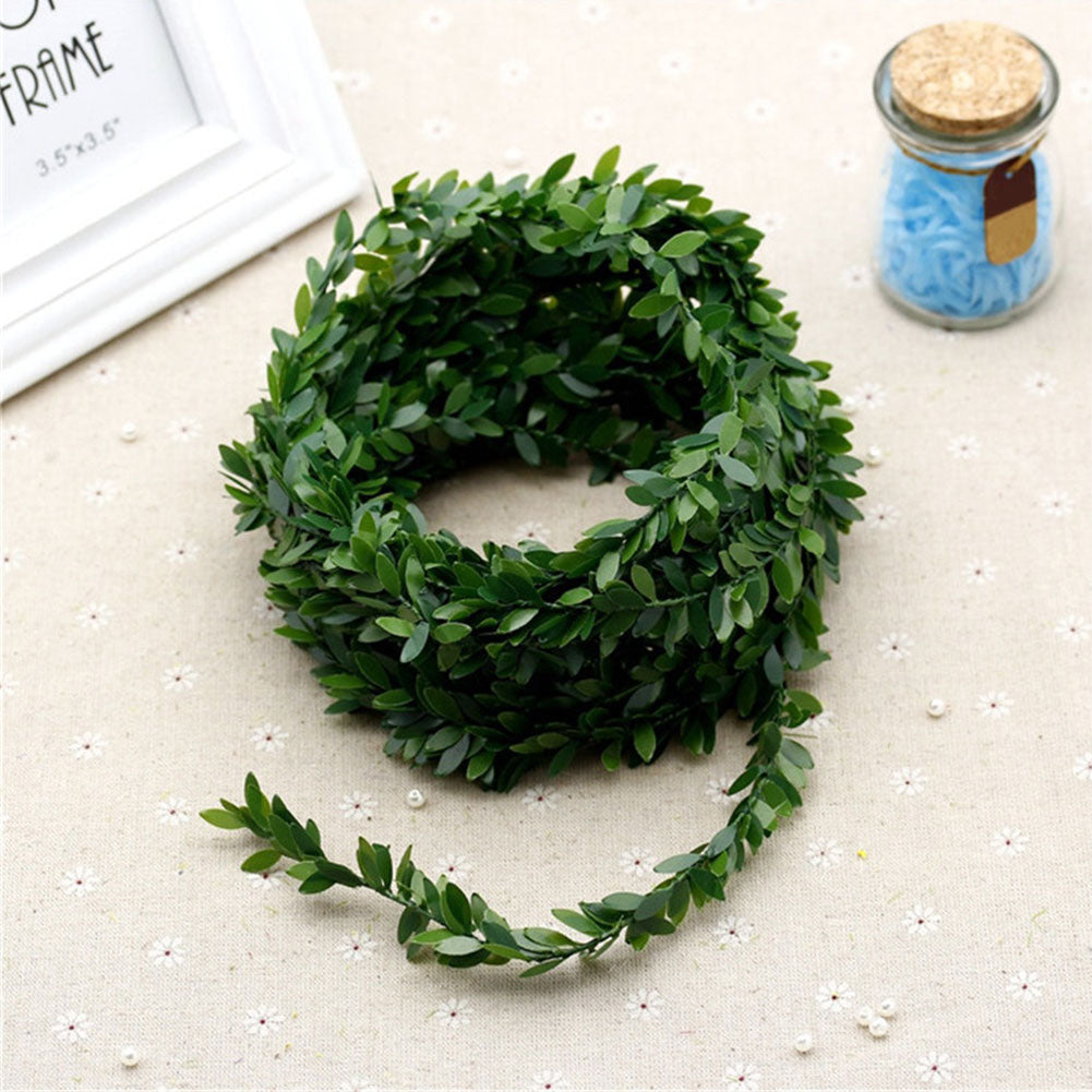 Artificial Green Leaves Hairband Vine Wreath DIY Rattan Hair Decor Headband
