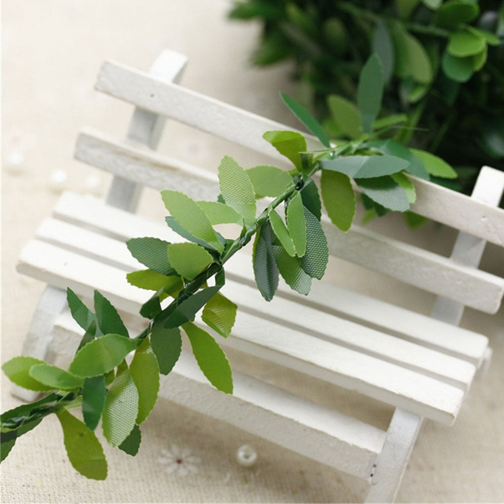 Artificial Green Leaves Hairband Vine Wreath DIY Rattan Hair Decor Headband