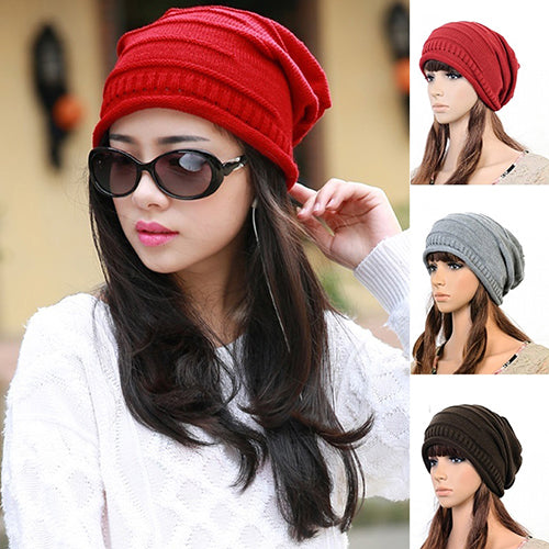 Women Men Knitted Winter Warm Ski Crochet Slouch Beanie Hat Casual Hip Hop Cap