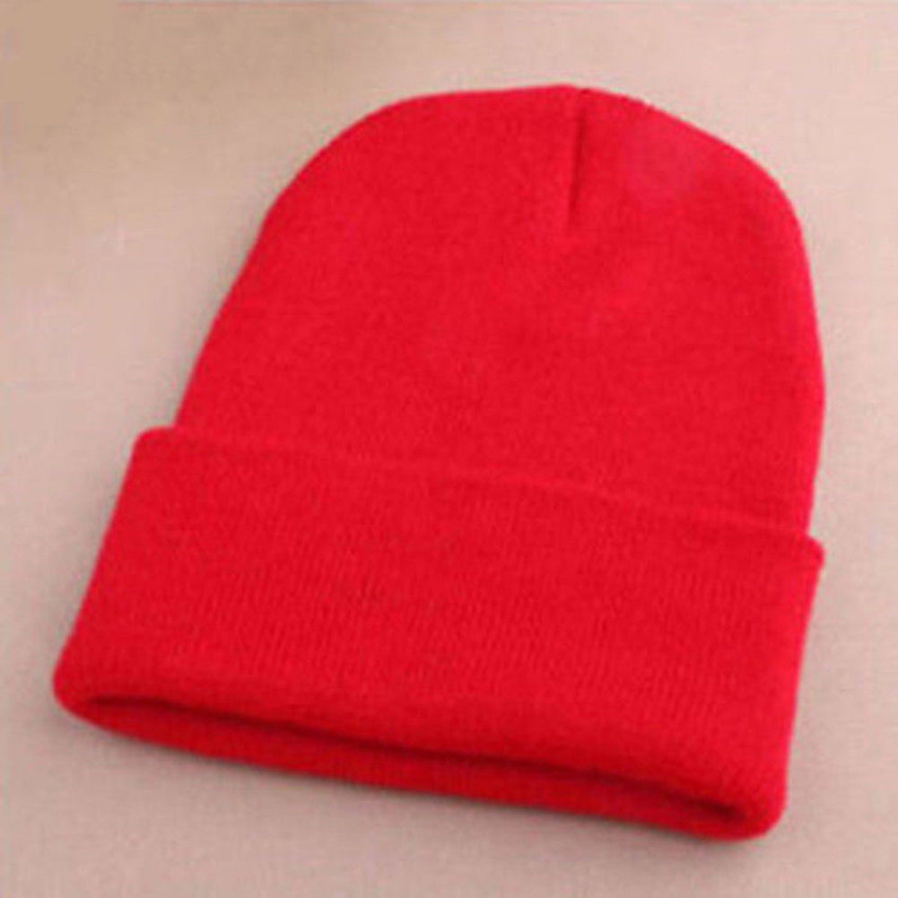 Fashion Men's Women Solid Color Beanie Knitted Hip-Hop Winter Warm Dance Hat