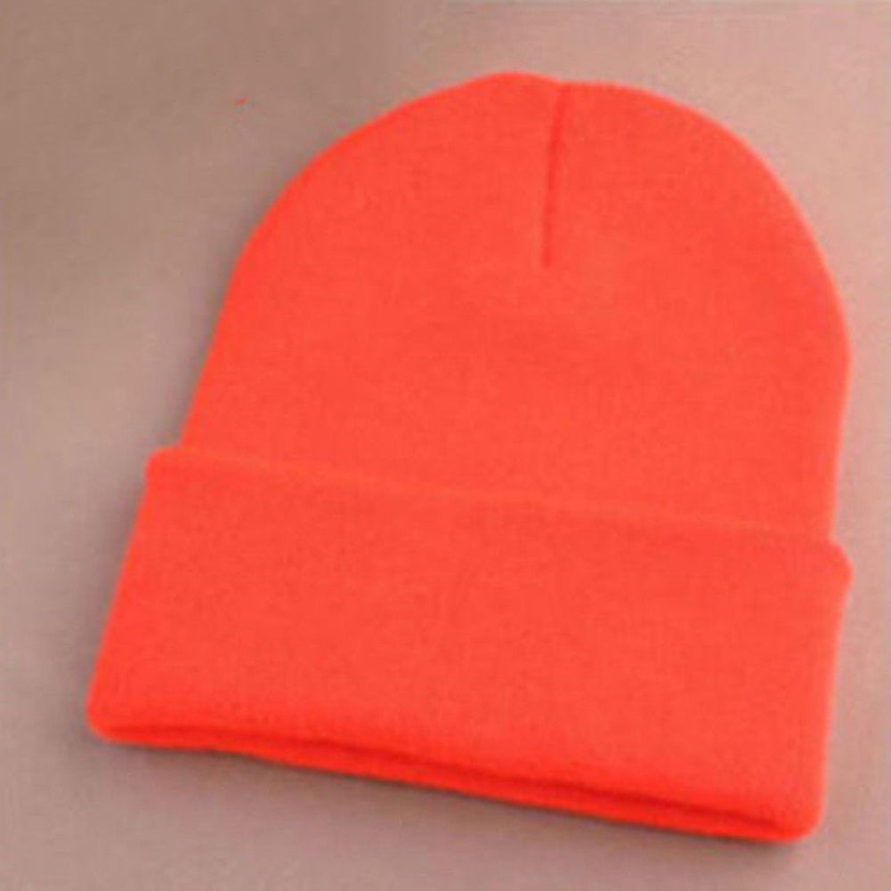 Fashion Men's Women Solid Color Beanie Knitted Hip-Hop Winter Warm Dance Hat