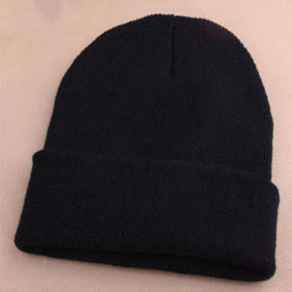 Fashion Men's Women Solid Color Beanie Knitted Hip-Hop Winter Warm Dance Hat