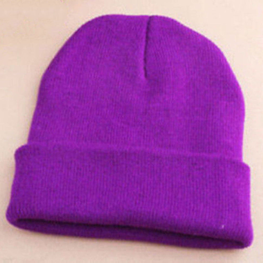 Fashion Men's Women Solid Color Beanie Knitted Hip-Hop Winter Warm Dance Hat