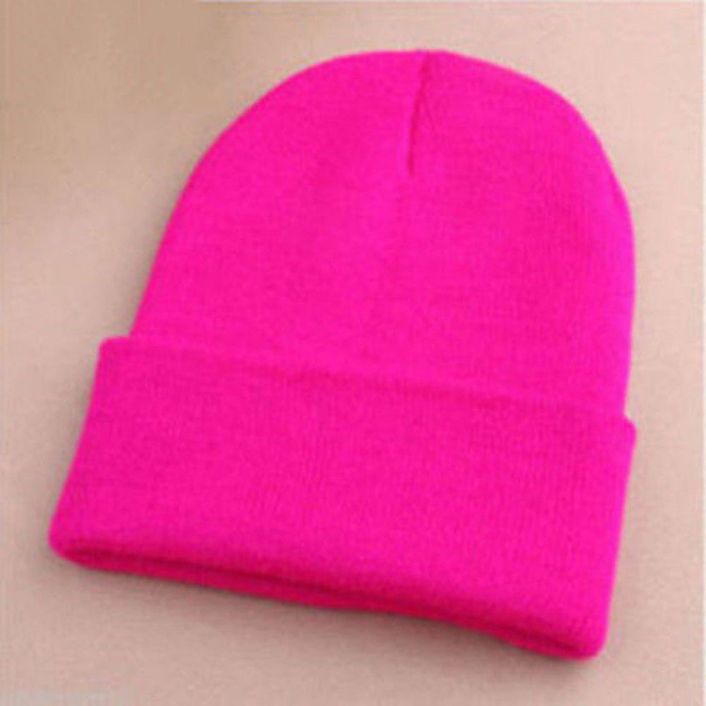 Fashion Men's Women Solid Color Beanie Knitted Hip-Hop Winter Warm Dance Hat