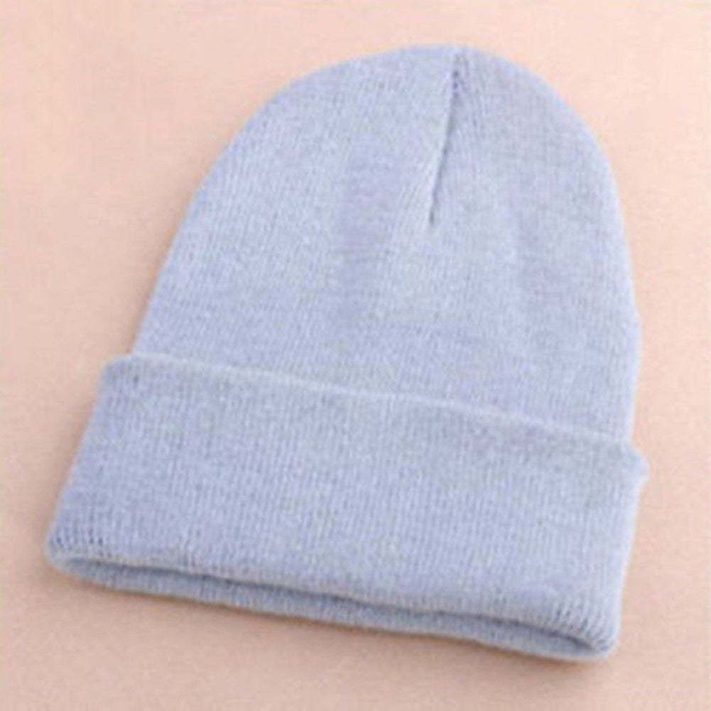 Fashion Men's Women Solid Color Beanie Knitted Hip-Hop Winter Warm Dance Hat