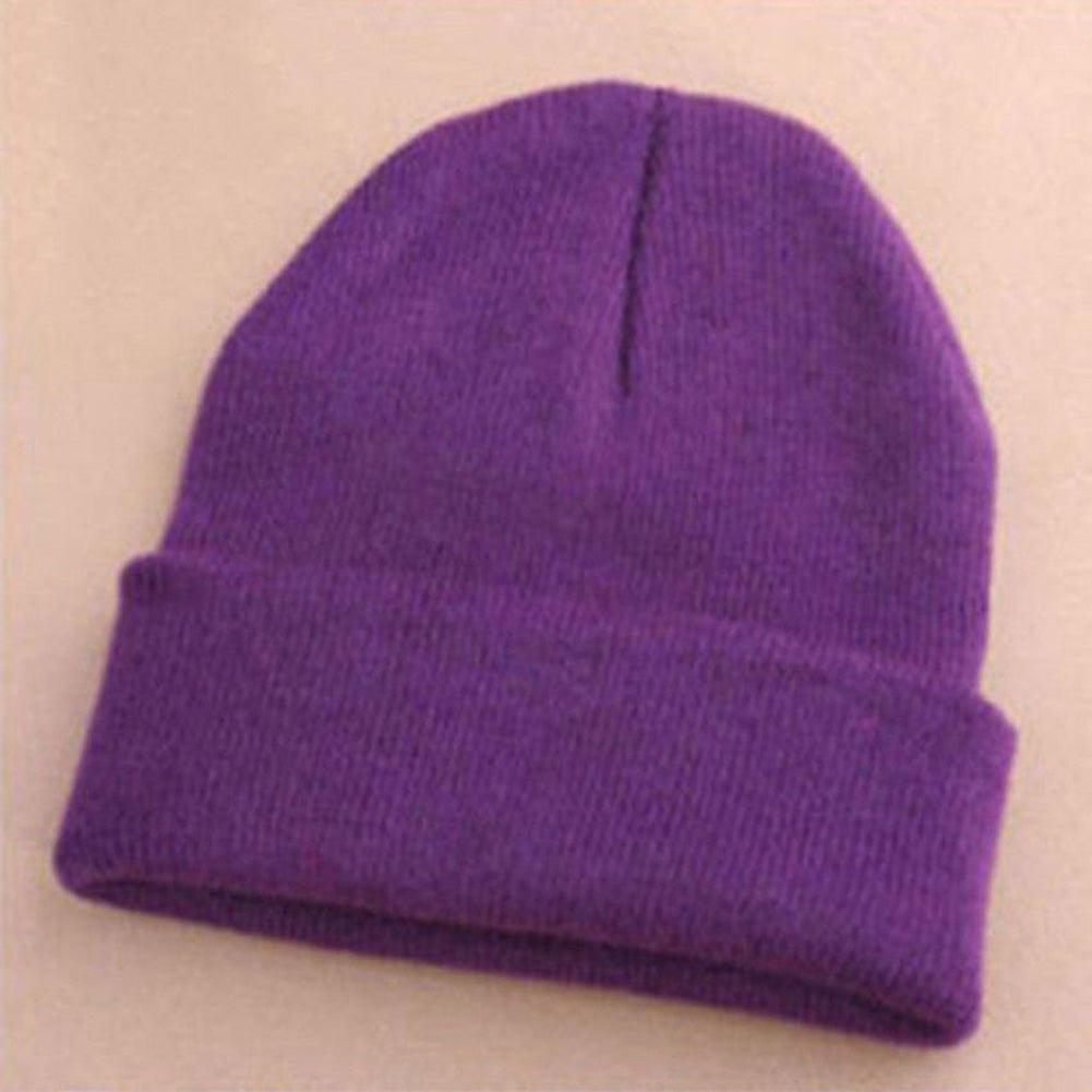 Fashion Men's Women Solid Color Beanie Knitted Hip-Hop Winter Warm Dance Hat