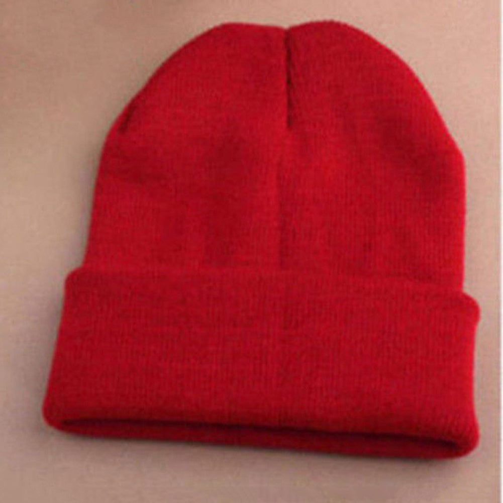 Fashion Men's Women Solid Color Beanie Knitted Hip-Hop Winter Warm Dance Hat