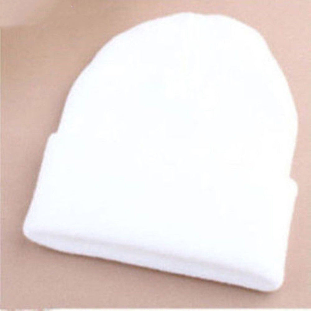 Fashion Men's Women Solid Color Beanie Knitted Hip-Hop Winter Warm Dance Hat