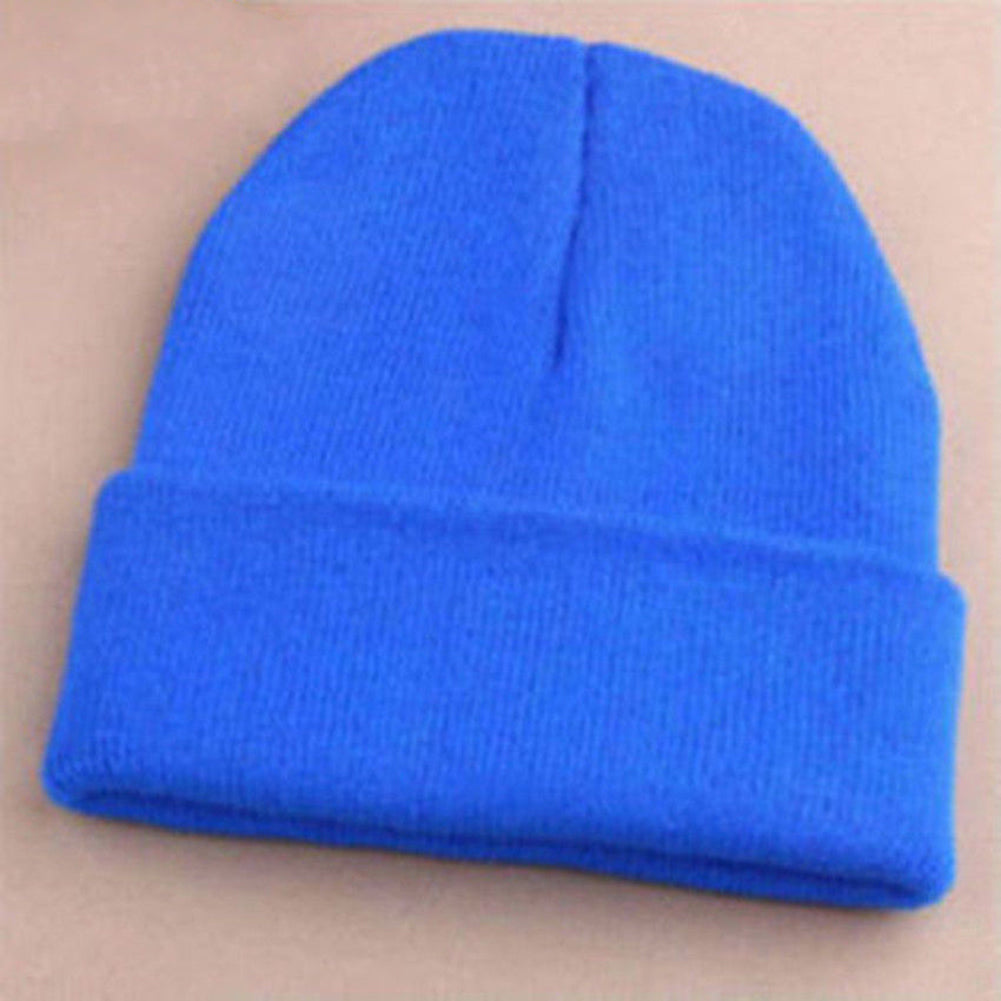 Fashion Men's Women Solid Color Beanie Knitted Hip-Hop Winter Warm Dance Hat